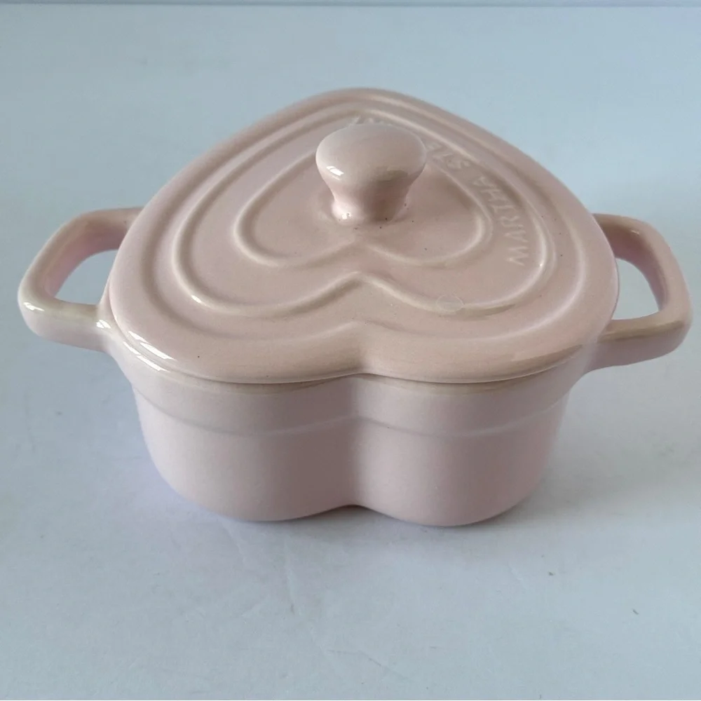 Martha Stewart Heart Cocottes Stoneware - Blush Pink